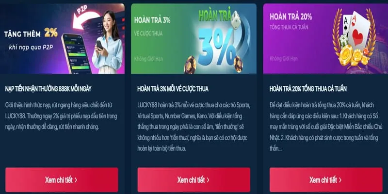 Các chương trình khuyến mãi và tiền thưởng vg99